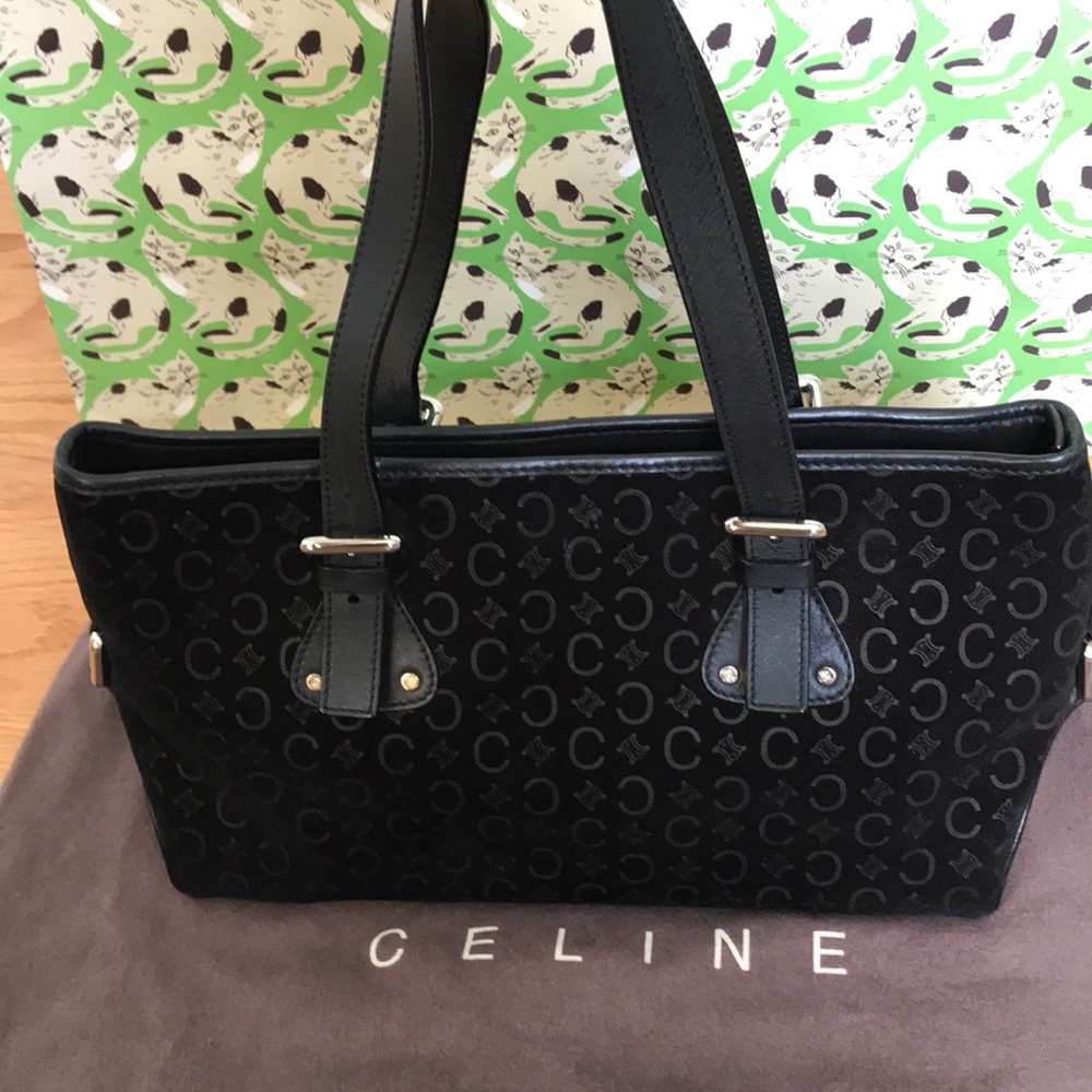 Vintage Celine suede satchel bag